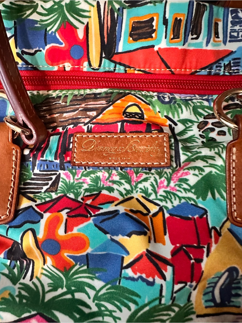 Dooney & Bourke Sandbar Tropical Print XL Satchel - Picture 3 of 7